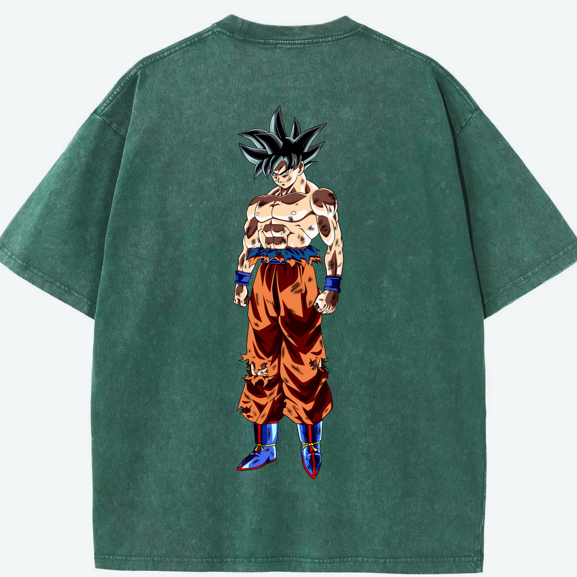 （画像用） ドラゴンボール 孫悟空（そん ごくう）Son Goku カカロット DRAGON BALL Kakarotto 綿100% ヴィンテージ風 半袖Tシャツ（背面プリント）